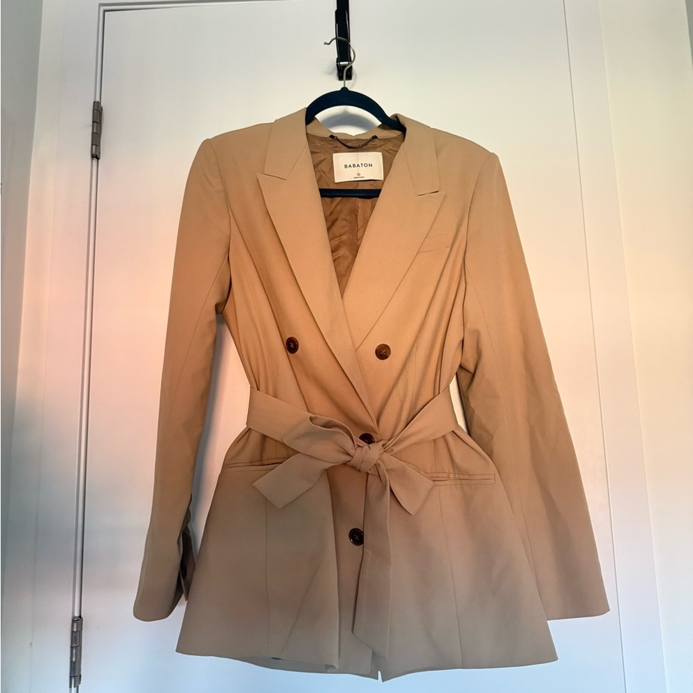 Babaton Beige Belted Women's Blazer